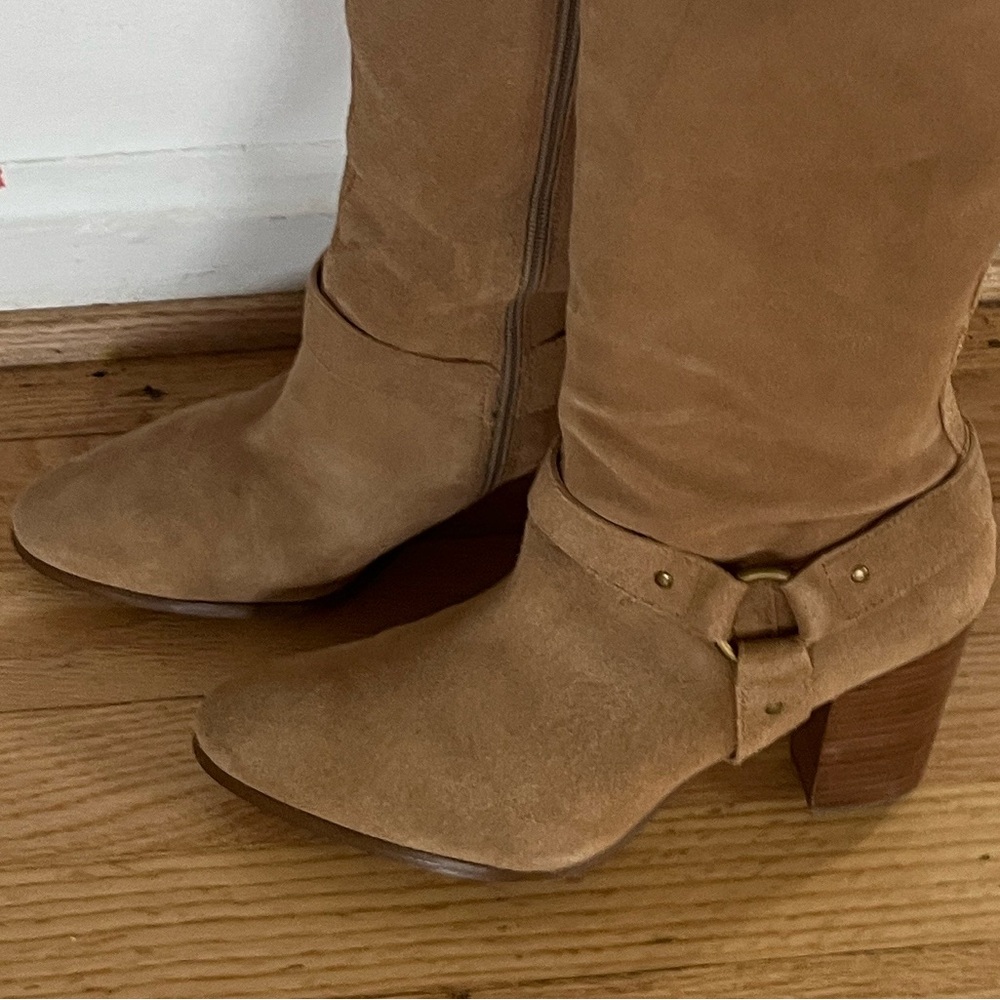 Lauren Ralph Lauren "Freeda" Suede Tall Boot Womans sz 11B Block Heel - Picture 5 of 10